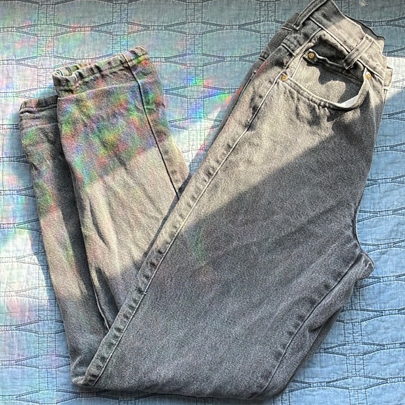 Black/Grey High Waisted Jeans - Picture 1 of 3